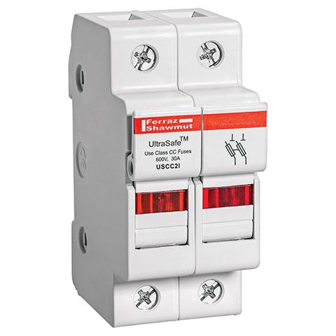 USCC2I - Fuse Holders 600V 30A Class CC 2-pole Light Indicator