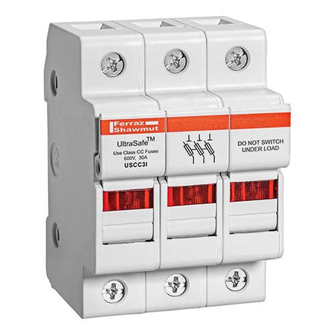 USCC3I - Fuse Holders 600V 30A Class CC 3-pole Light Indicator